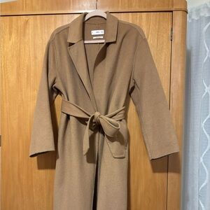 MANGO hand made Brown Belted Coat
